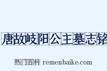唐故岐阳公主墓志铭是什么意思的图片